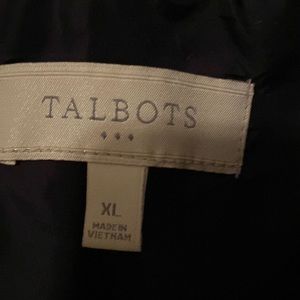 Talbots CL puffed vest zip up, black and white, side pockets